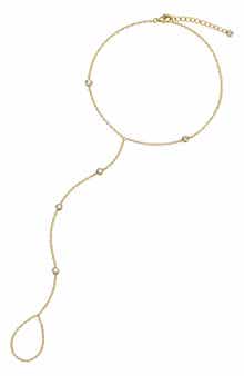 GABI RIELLE Cubic Zirconia Hand Chain Bracelet