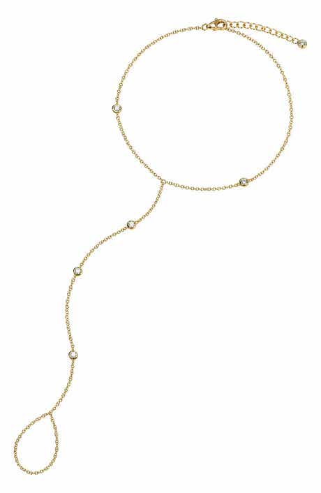 GABI RIELLE Cubic Zirconia Hand Chain Bracelet