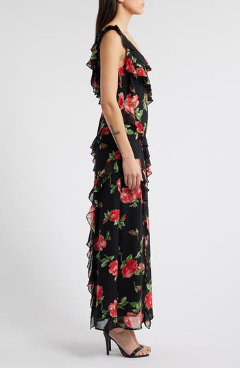 Lillian Floral Print Maxi Dress