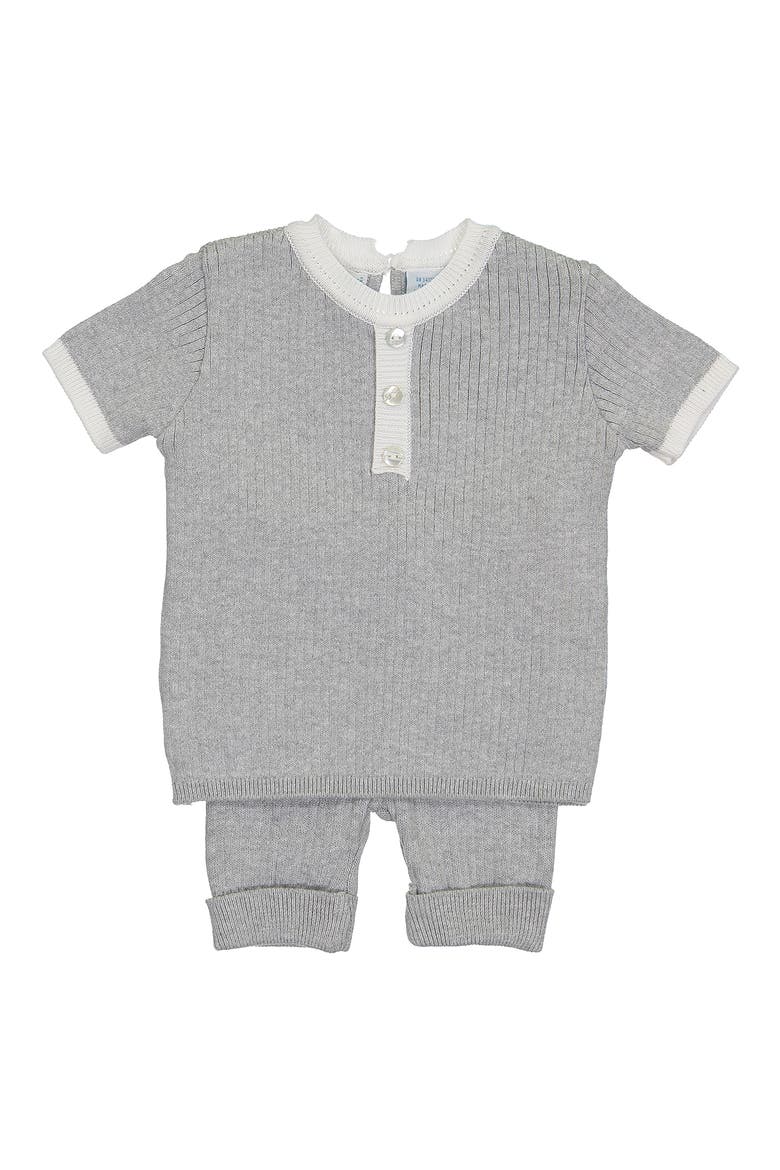Knit Henley & Pants Set, Main, color, HEATHER GREY