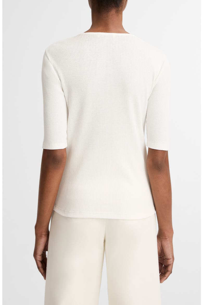 Rib Knit Pima Cotton Henley, Alternate, color, OFF WHITE