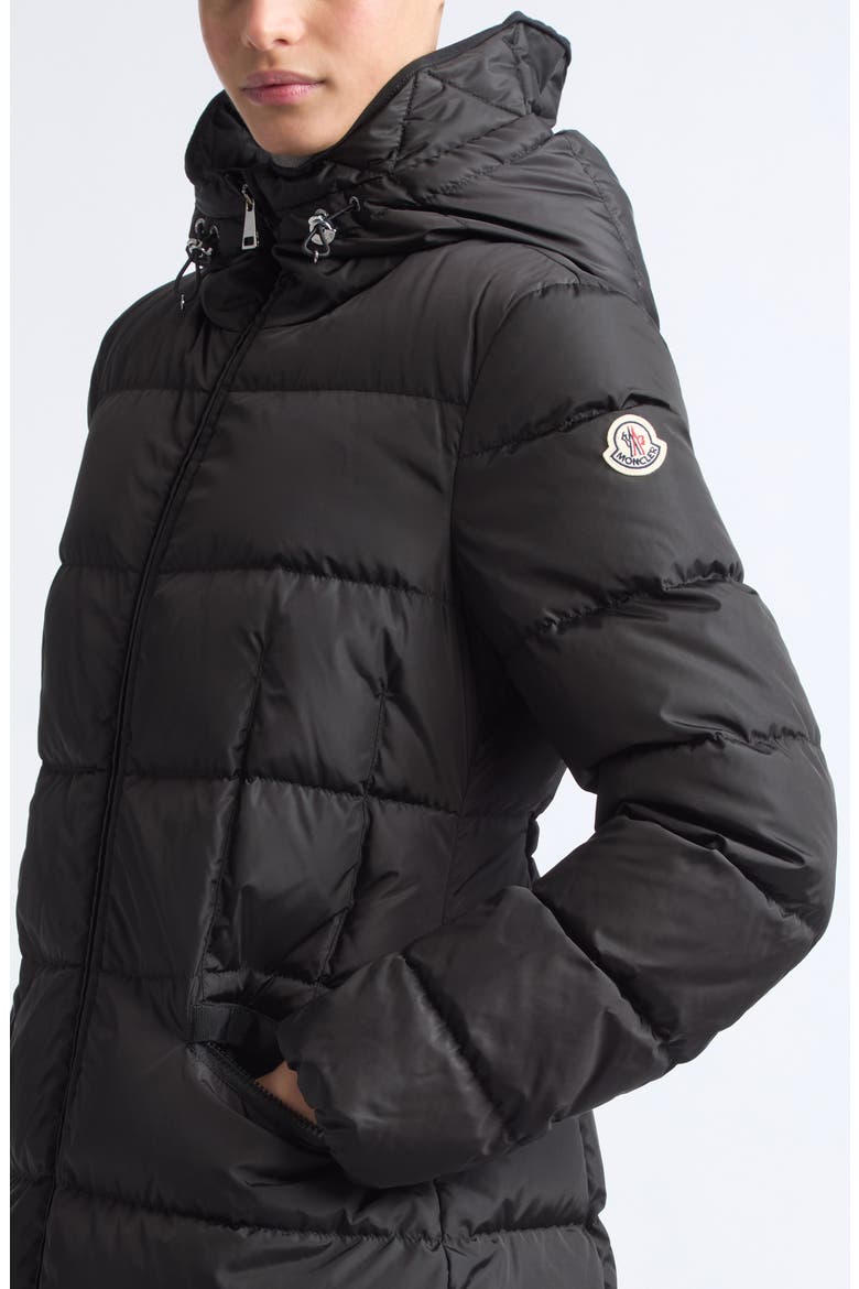 Avocette Hooded Quilted Down Puffer Coat, Alternate, color, BLACK/ BLACK