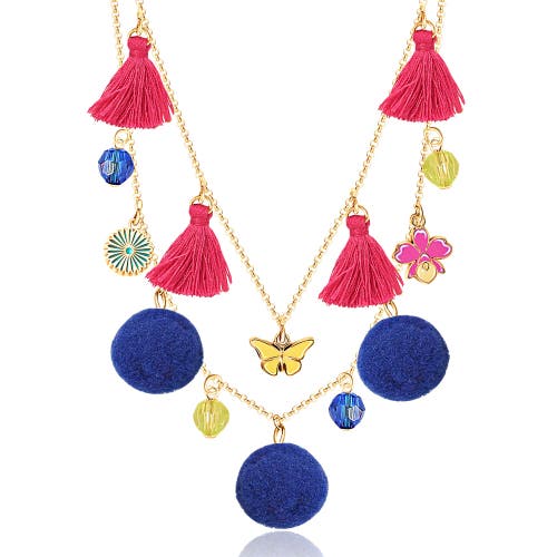 Disney Pom Pom Tassel Charm Necklace In Pink