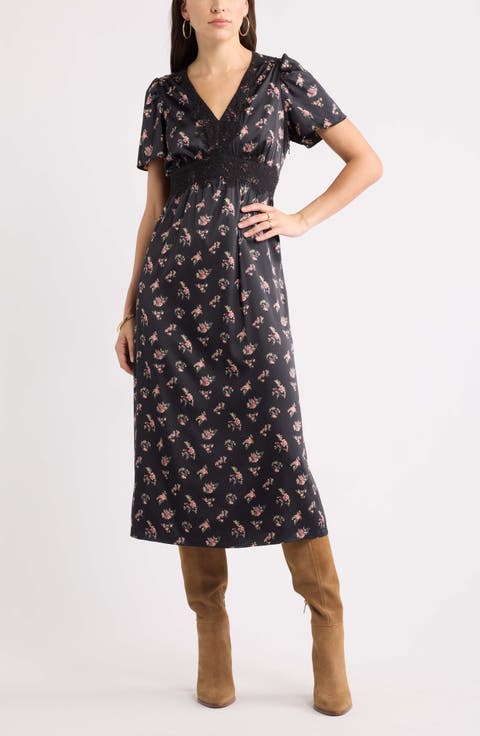 Puff Sleeve Midi Dress