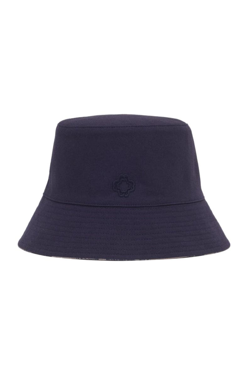 maje Reversible fruit print bucket hat, Main, color, Navy