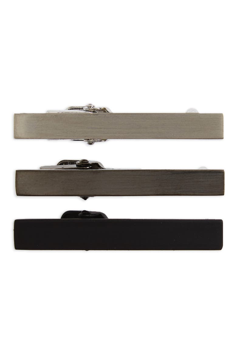 Brass Tie Bar, Main, color, SILVER/ GUNMETAL/ BLACK