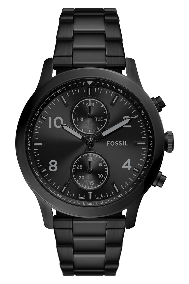 Bennett Multifunction Bracelet Watch, 45mm, Main, color, BLACK