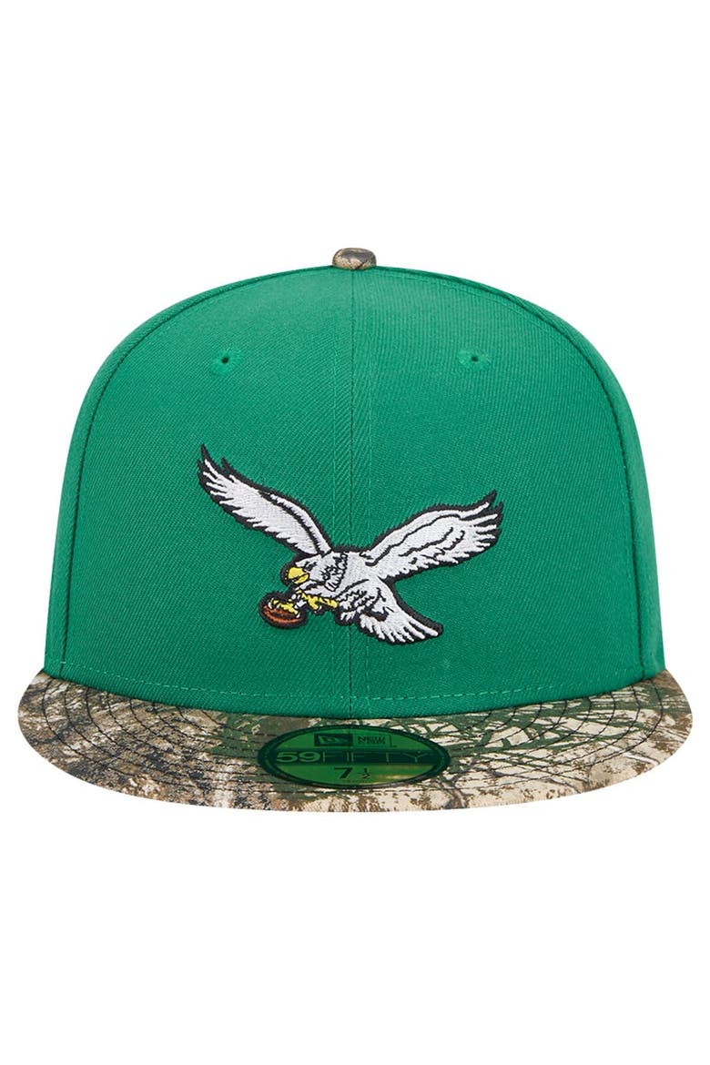 Men's New Era Kelly Green Philadelphia Eagles Active Two-Tone Camo 59FIFTY Fitted Hat, Alternate, color, Kelly Green