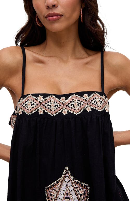 Raffya Sapphire Spaghetti Strap Embroidered Maxi Dress In Black
