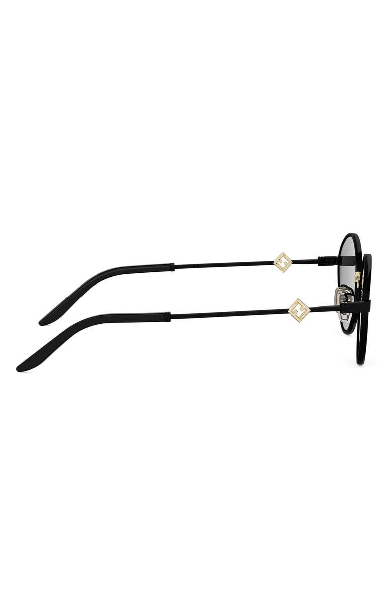Fendi FF Diamonds 55mm Round Sunglasses, Alternate, color, Matte Black / Smoke
