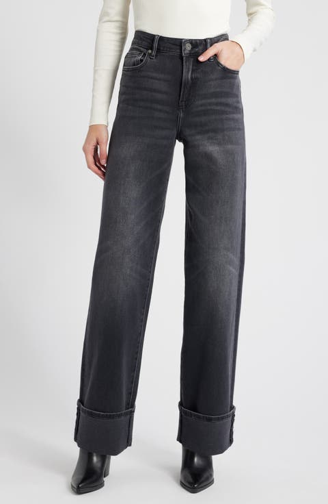 Cuffed High Waist Dad Jeans