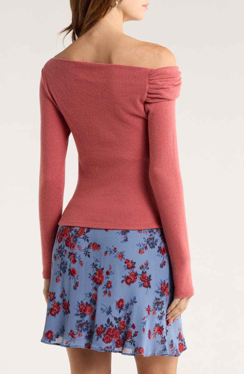 Reformation Elio One-Shoulder Top, Alternate, color, Rosewood