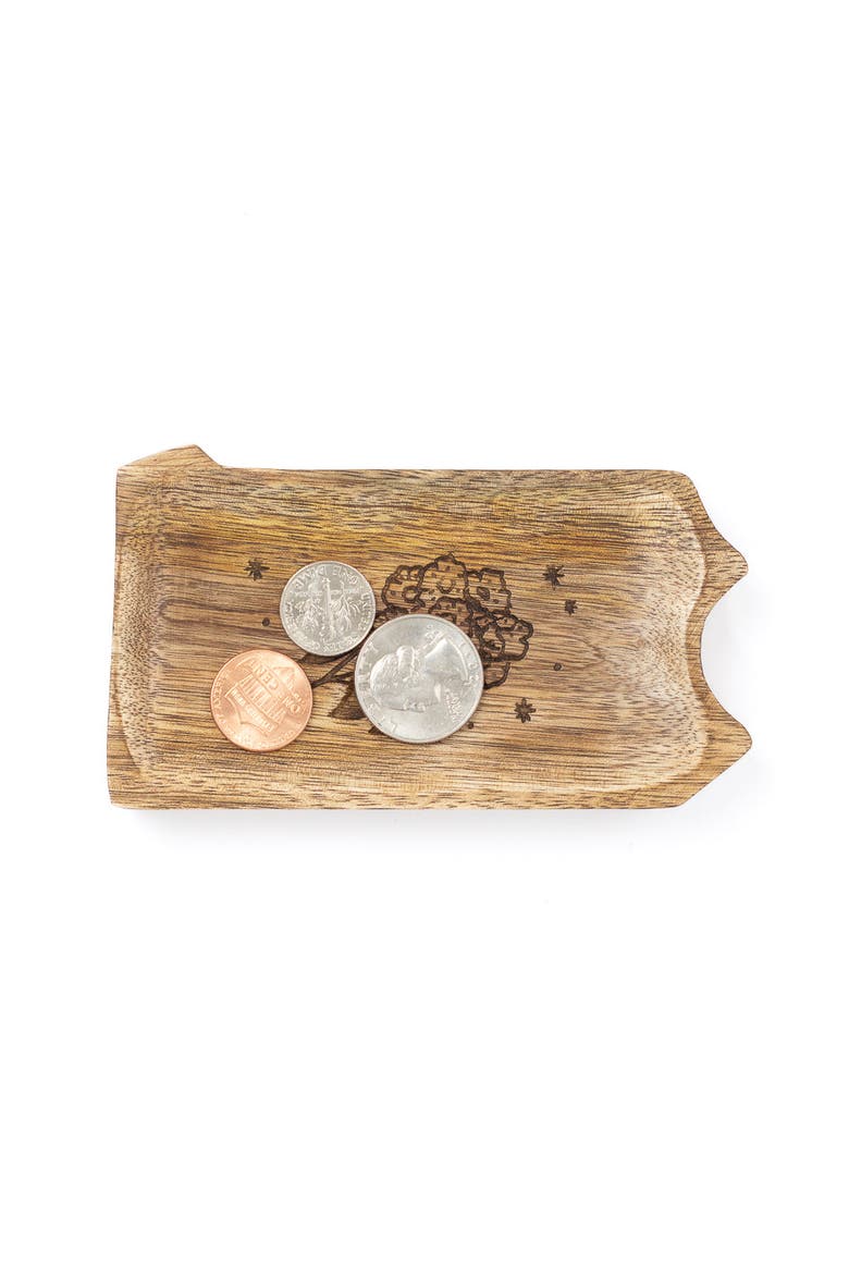Pennsylvania State Mountain Laurel Trinket Dish, Alternate, color, Natural