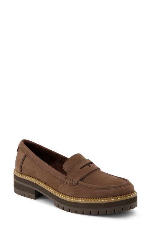 Toms Cara Platform Penny Loafer In Brown