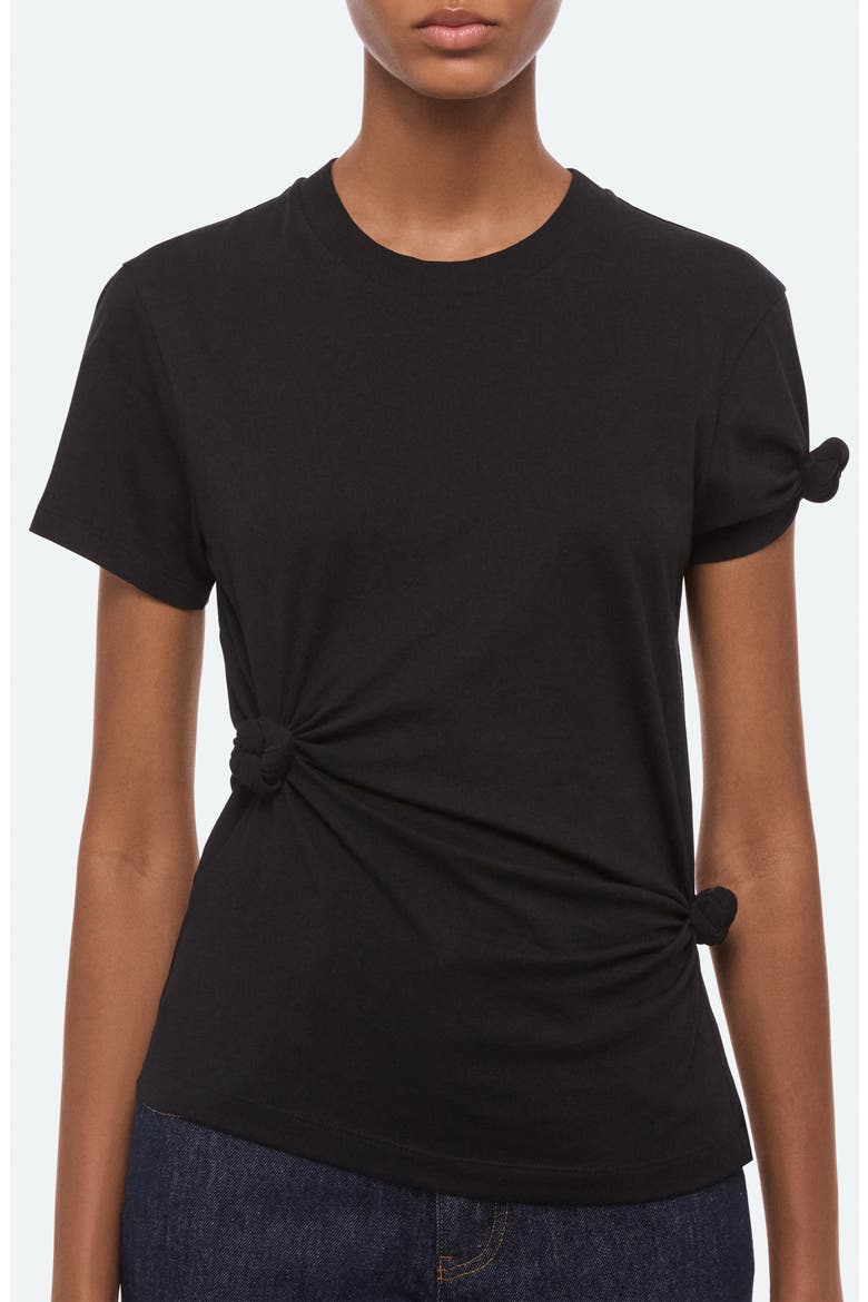 Knot Detail Cotton Baby Tee, Alternate, color, BLACK