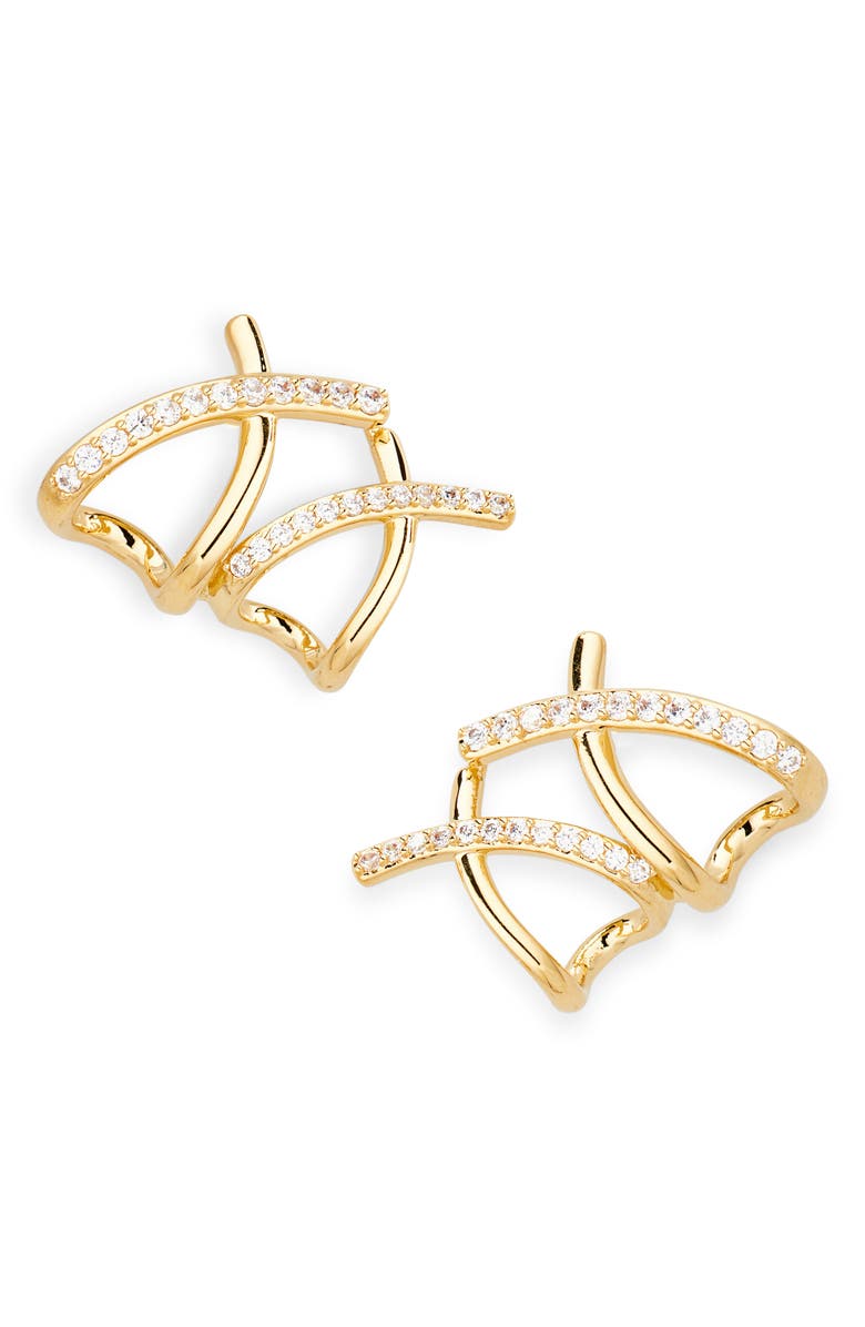 Nadri The Perfect Gift Double Cage Stud Earrings, Main, color, Gold