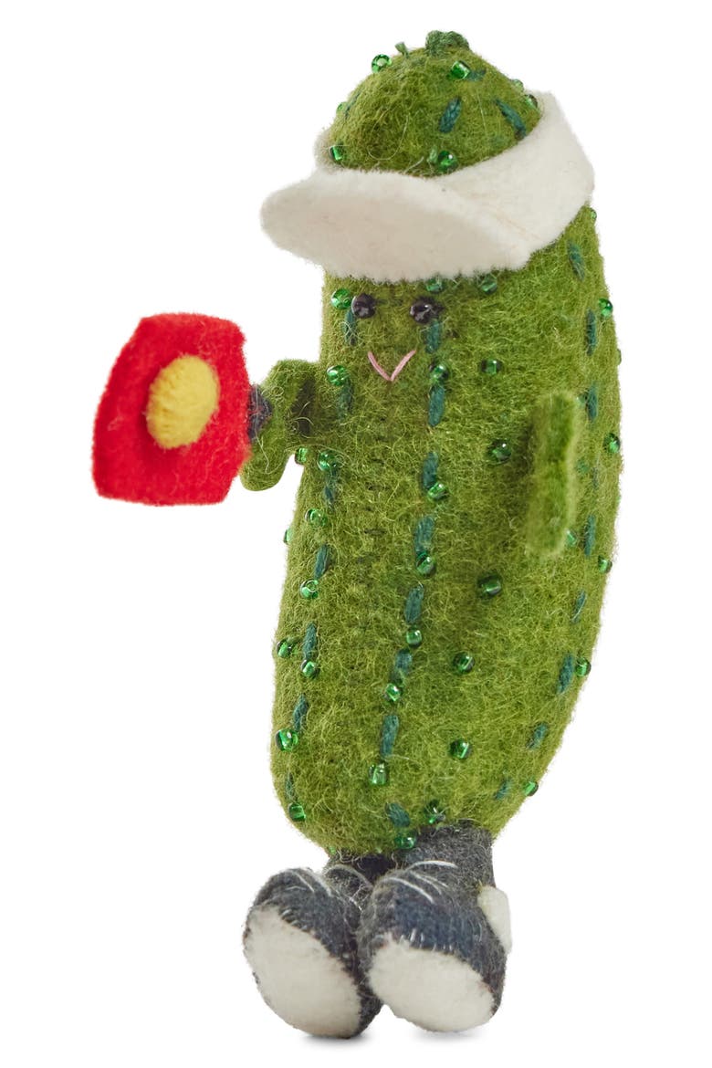 Felted Wool Pickleball Ornament, Alternate, color, GREEN