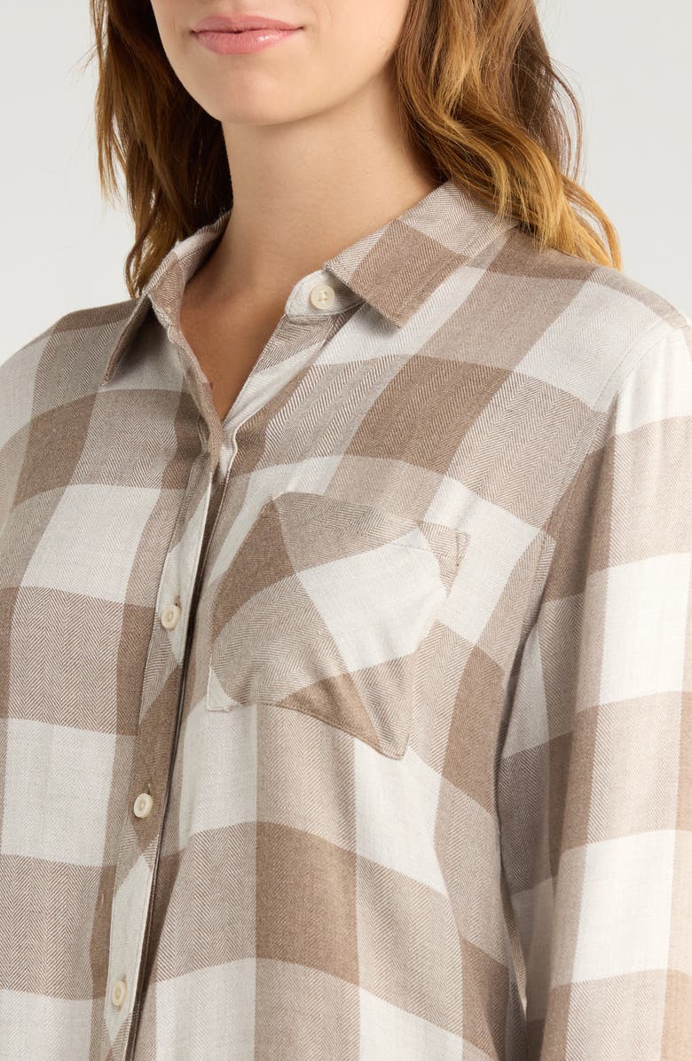 Rails Hunter Plaid Button-Up Shirt, Alternate, color, Dove Brown