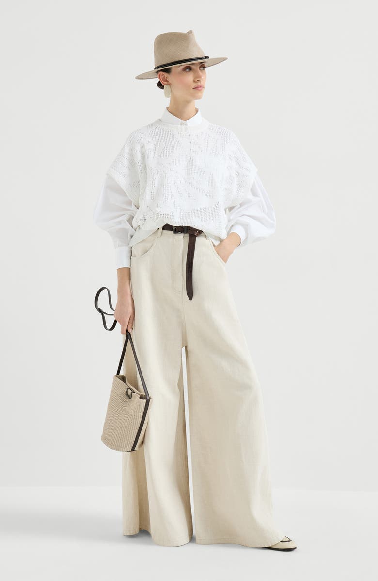 Brunello Cucinelli Crop shirt, Alternate, color, White