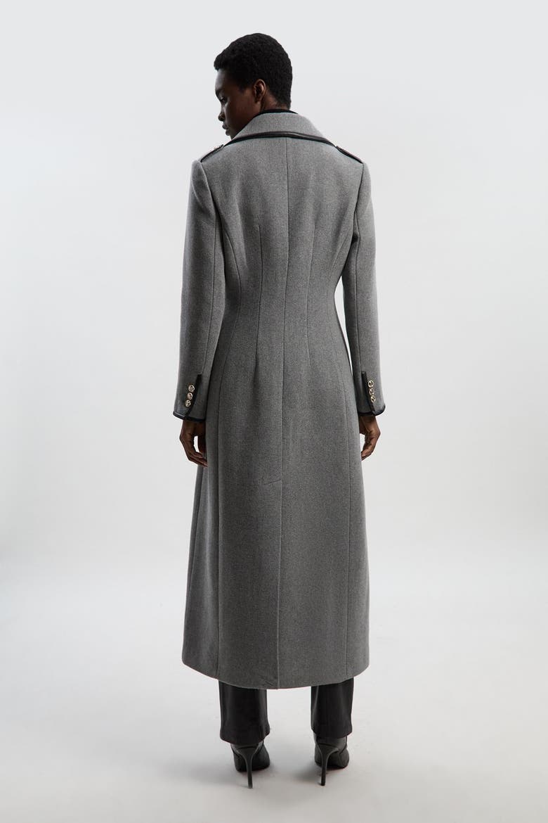 Military Tailored Midi Coat, Alternate, color, Grey