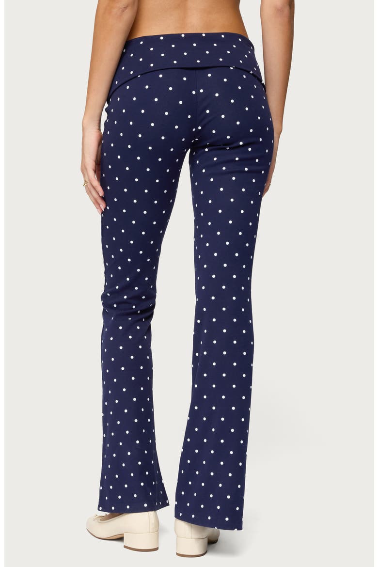 Daliya Dot Foldover Pants, Alternate, color, NAVY