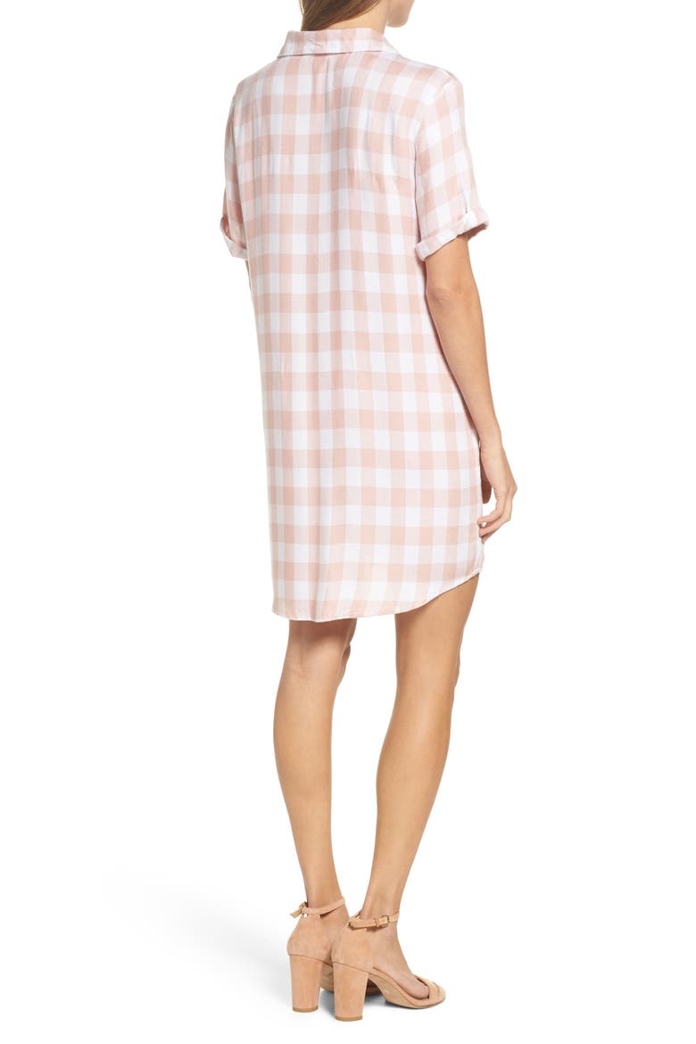 BB Dakota Cicely Plaid Shirtdress, Alternate, color, PINK LEMONADE
