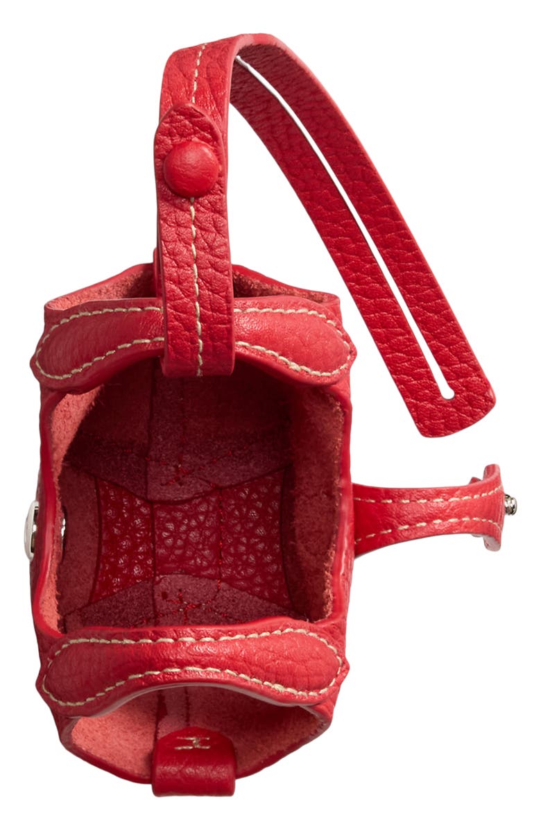 Polo Ralph Lauren Polo Play Pebble Leather Bag Charm, Alternate, color, Cherry
