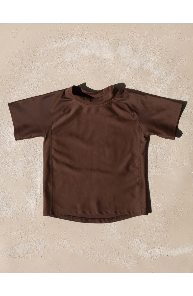 Leveret Kids Short Sleeve Rash Guard, UPF 50+ Swim Shirt, Alternate, color, Brown