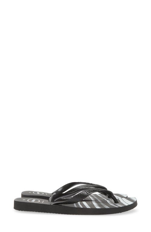 Havaianas Top Basic Flip Flop In Black/white