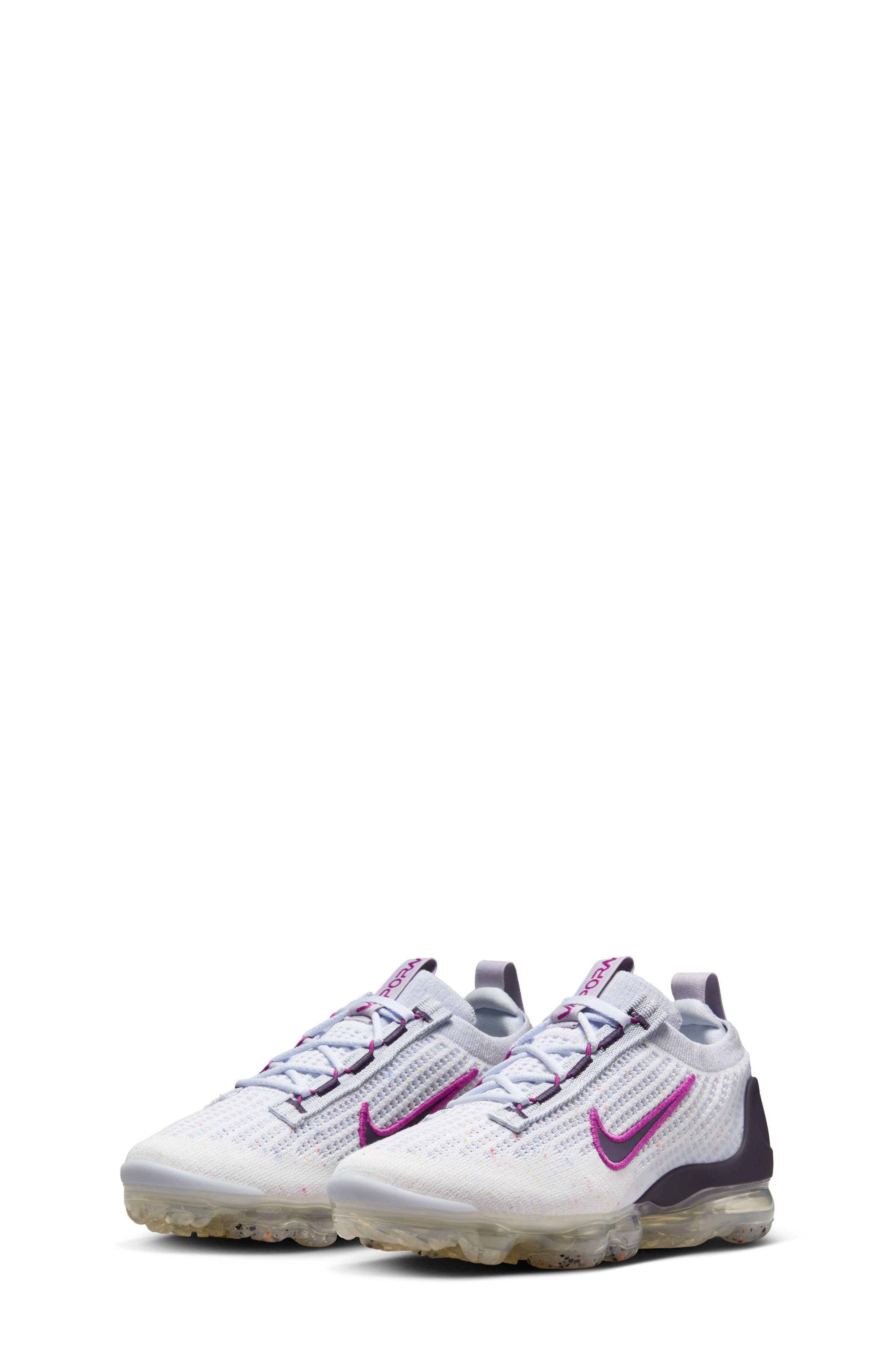 Nike Kids' Air VaporMax 2021 FK Sneaker, Main, color, White/ Dark Raisin/ Grey
