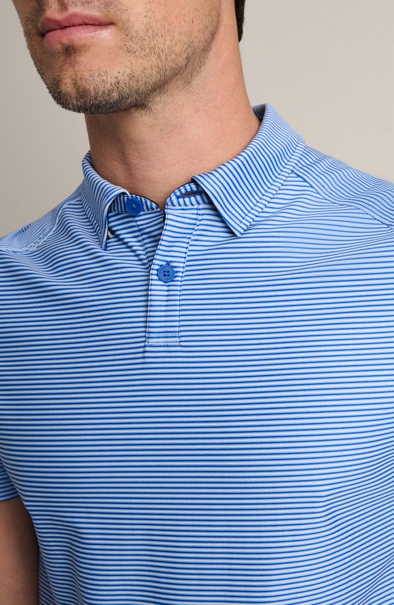 Rhone Commuter Slim Fit Performance Polo, Alternate, color, Bright Sapphire Double Stripe