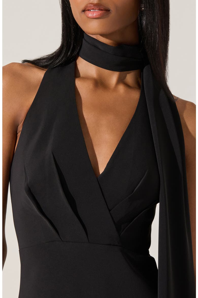 Hilaire Halter Neck Dress, Alternate, color, BLACK