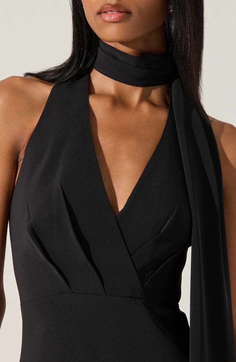 ASTR the Label Hilaire Halter Neck Dress, Alternate, color, Black