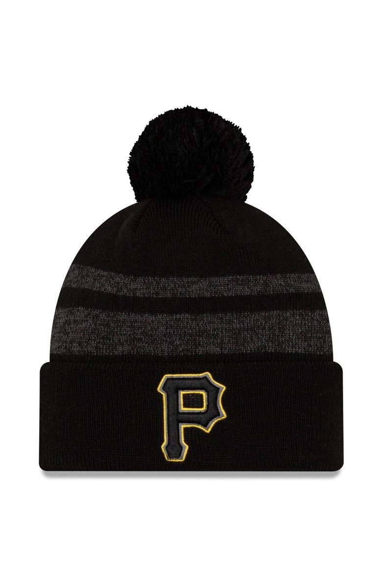 New Era Men's New Era Black Pittsburgh Pirates Dispatch Cuffed Knit Hat With Pom, Main, color, 