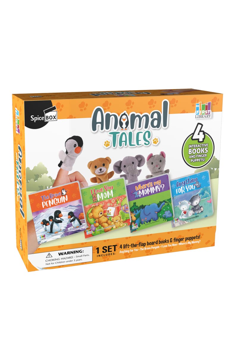 First Library Animal Tales with Interactive Board Books & Finger Puppets, Main, color, Multicolored