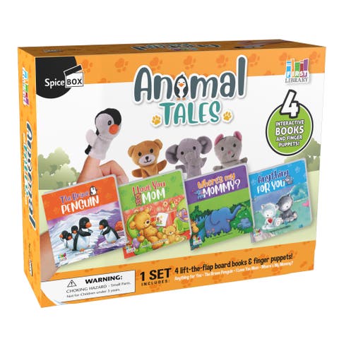 Animal Tales with Interactive Board Books & Finger Puppets