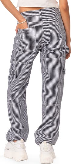 【関税&送料込み】Off-White Wide Grey Pinstripe Cargo Trou EDIKTED Stripe Out Cargo Pants | Nordstrom