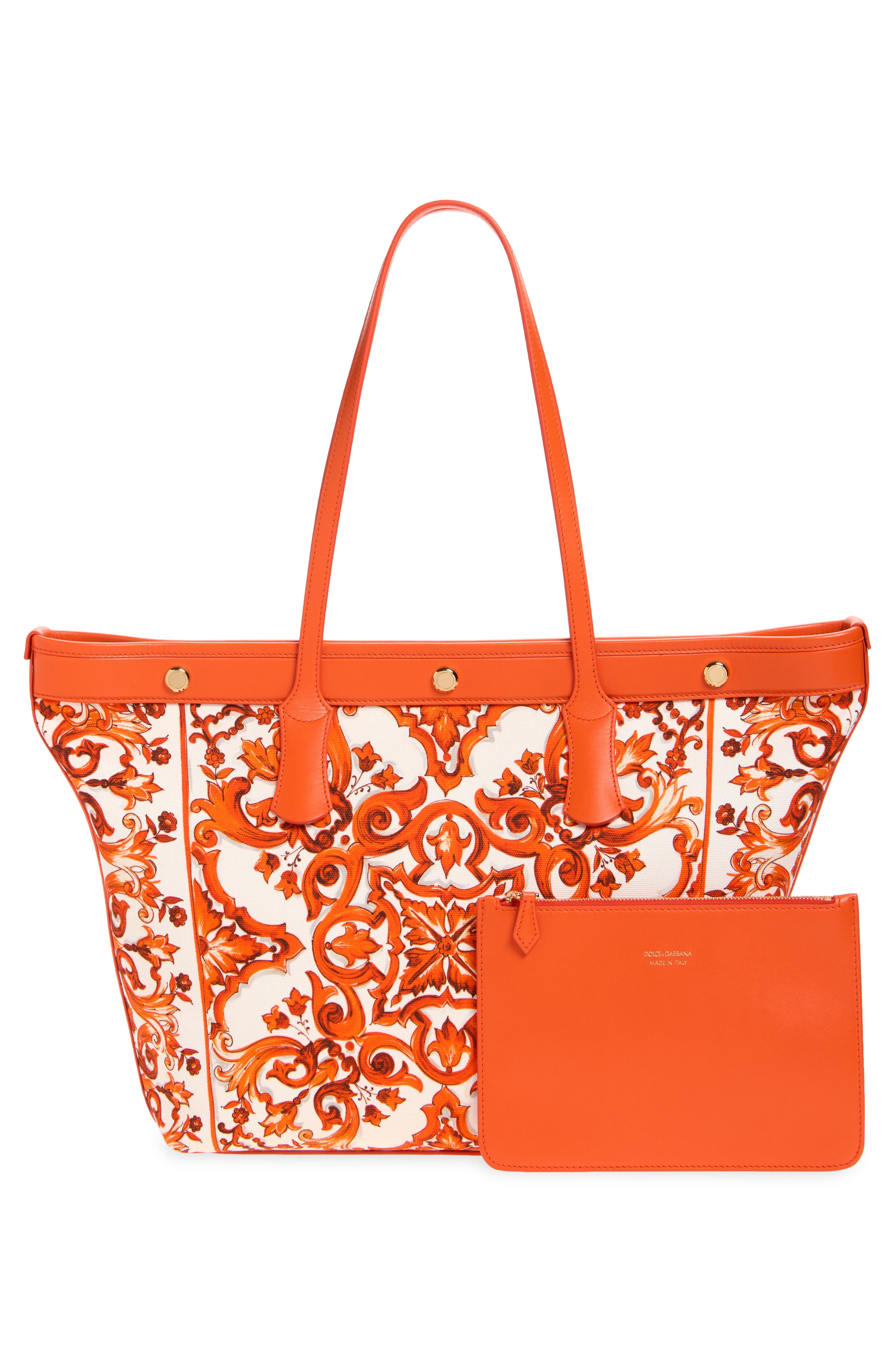 Dolce&Gabbana Atene Majolica Tote, Alternate, color, Id3tn Majolica 1 Orange