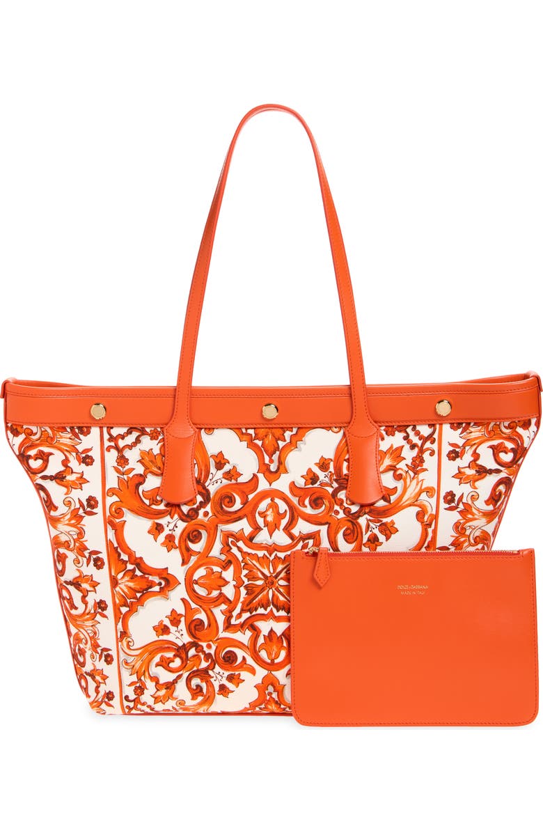 Dolce&Gabbana Atene Majolica Tote, Alternate, color, Id3tn Majolica 1 Orange