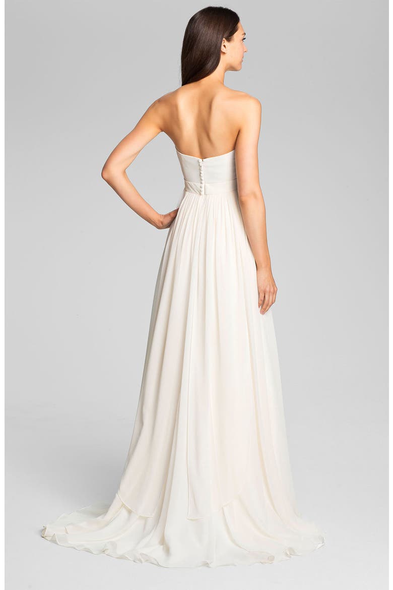 Monarch Sweetheart Neckline Layered Chiffon Gown, Alternate, color, WINTER WHITE