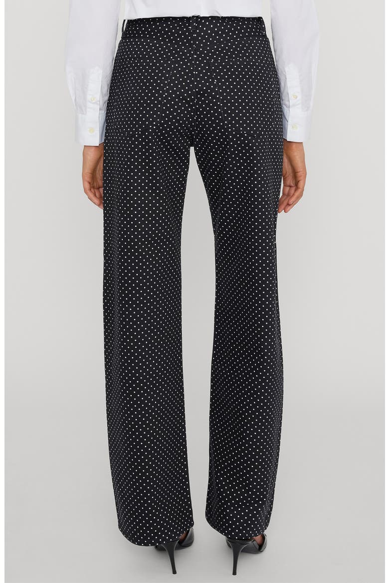 The Bow High Waist Wide Leg Jeans, Alternate, color, BLACK POLKA DOT