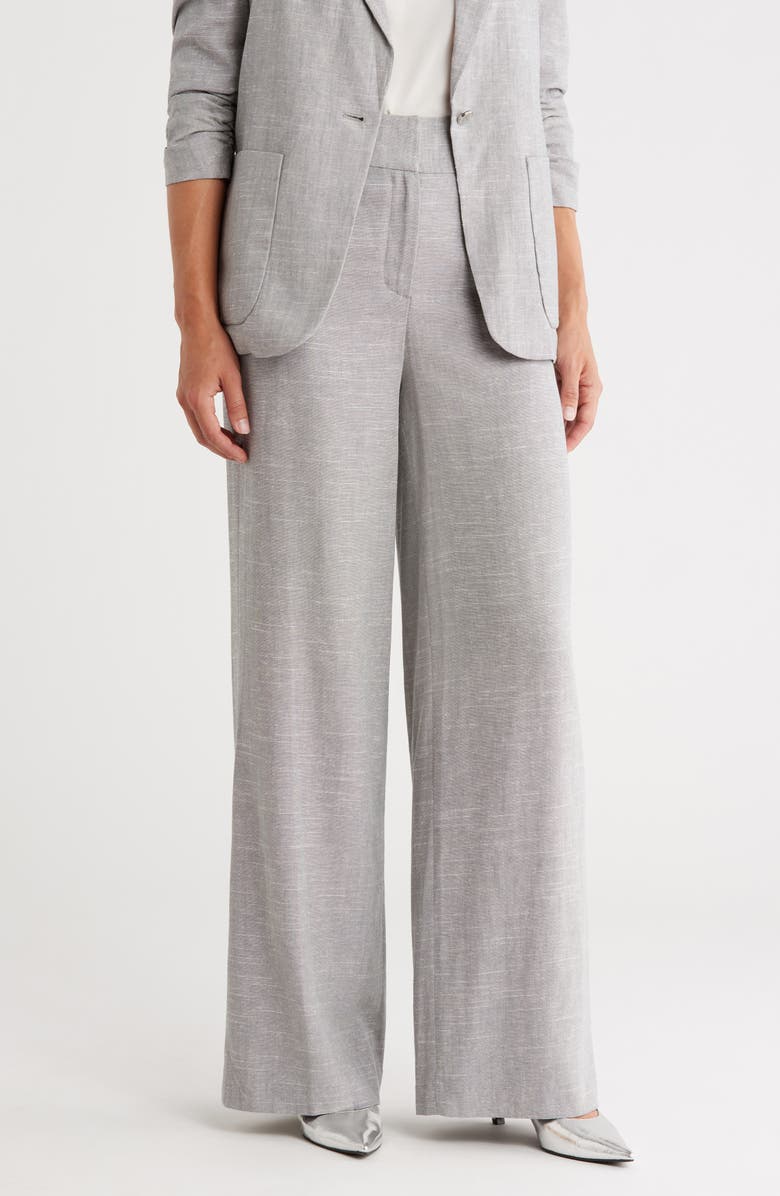Calvin Klein High Waist Wide Leg Pants, Main, color, Light Sky Multi