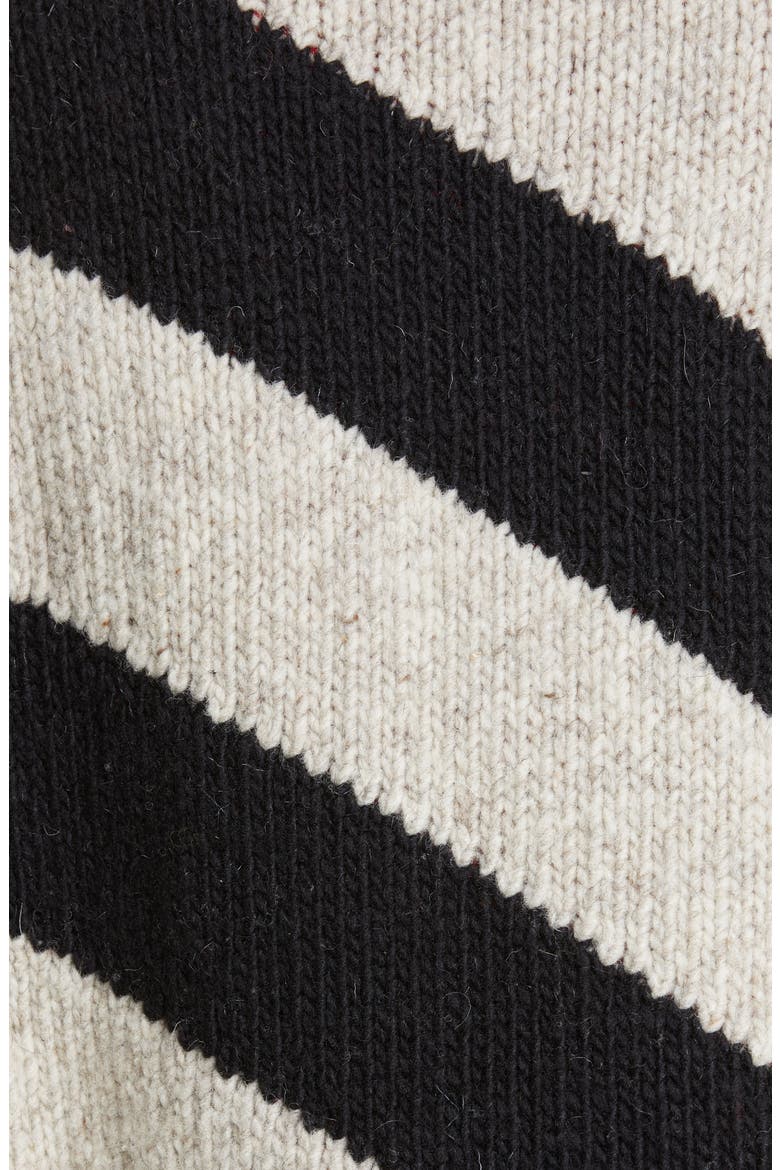 Diagonal Stripe Double Face Wool Sweater, Alternate, color, GREY/ BLACK