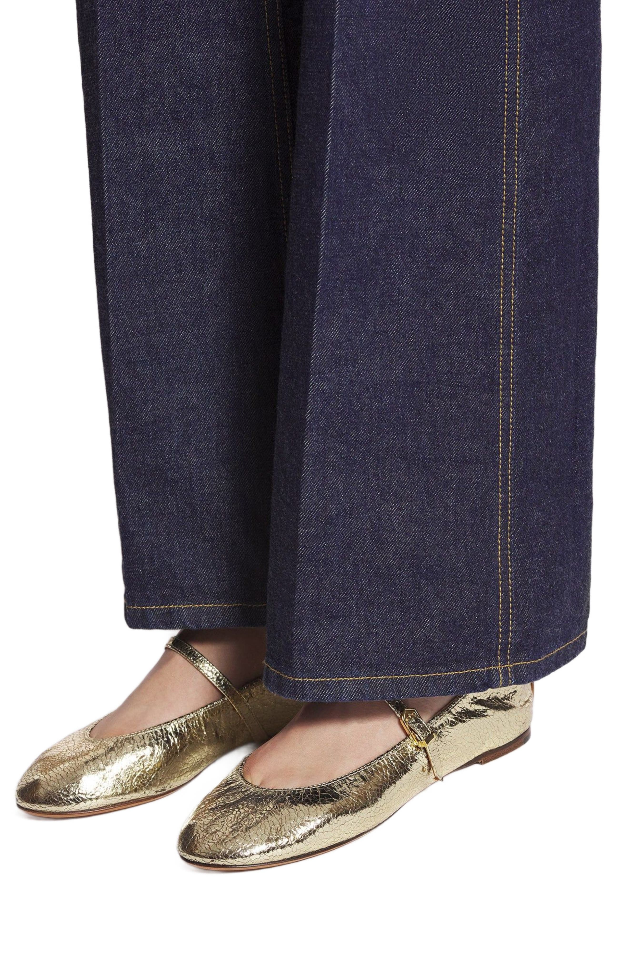 Lanvin MARY JANE IN CRACKLED METALLIC LEATHER, Alternate, color, 