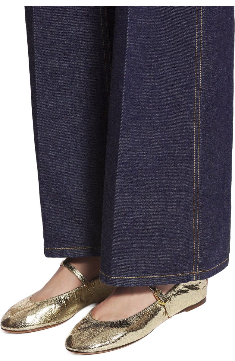 Lanvin MARY JANE IN CRACKLED METALLIC LEATHER, Alternate, color,