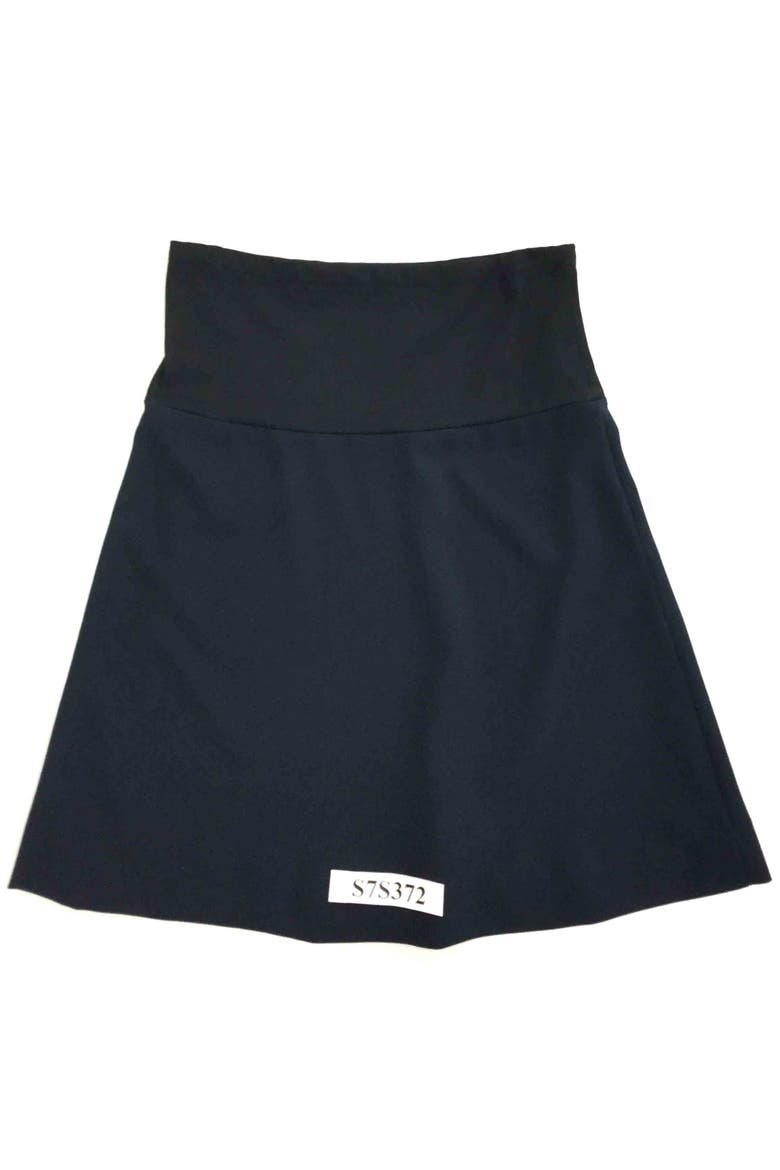Maternity Stretch Ponte Flared Waistband Skirt, Alternate, color, Black