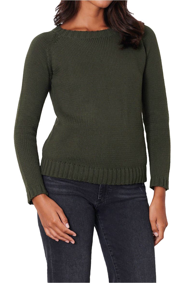 Sloane Cotton Crewneck Sweater, Main, color, Forest Green