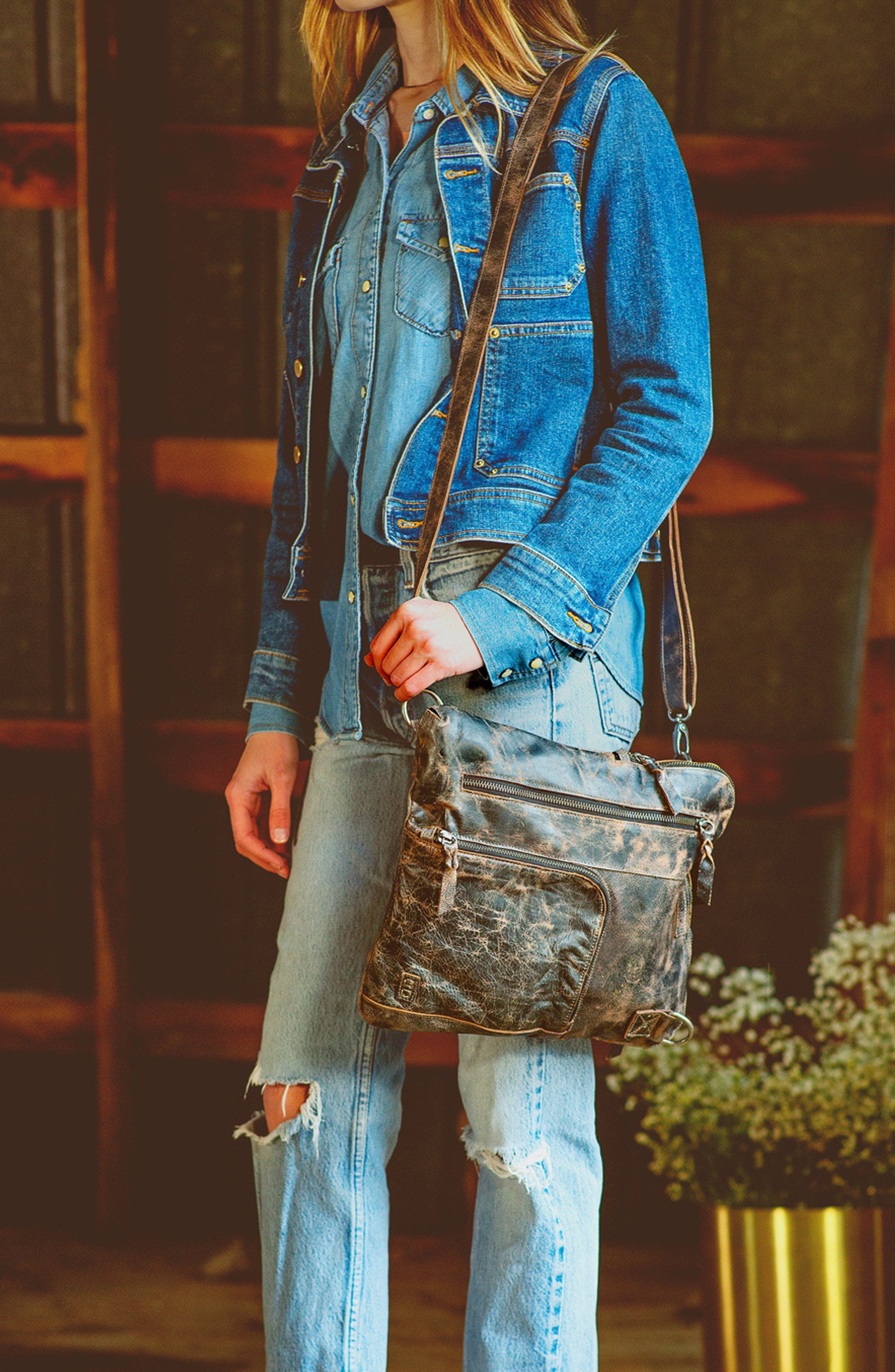 Bed Stu Aiken Handbag, Alternate, color, Black Lux