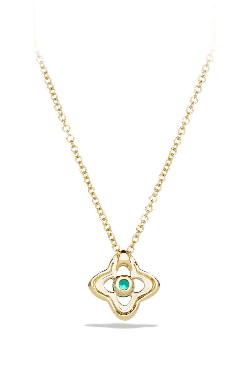 Venetian Quatrefoil Necklace with Diamonds in 18K Gold, Alternate, color, EMERALD