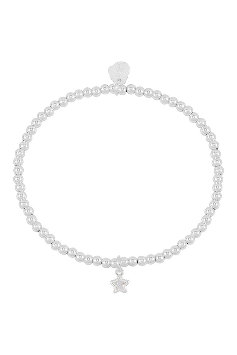 Sienna Cubic Zirconia Star Beaded Stretch Bracelet, Alternate, color, SILVER